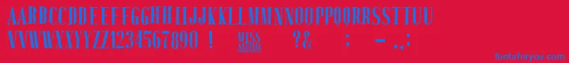 MissAntonia Font – Blue Fonts on Red Background