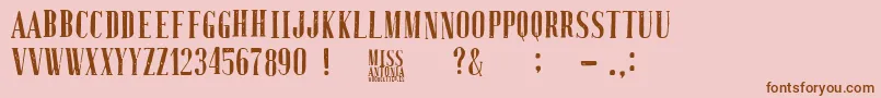 MissAntonia Font – Brown Fonts on Pink Background