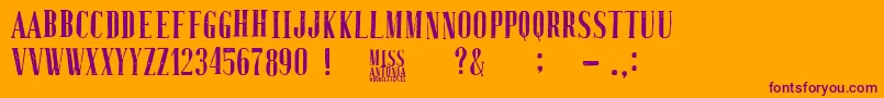 MissAntonia Font – Purple Fonts on Orange Background