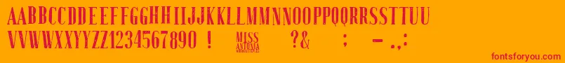 MissAntonia Font – Red Fonts on Orange Background