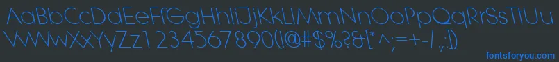 LitheleftylightRegular Font – Blue Fonts on Black Background