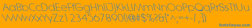 LitheleftylightRegular Font – Blue Fonts on Orange Background