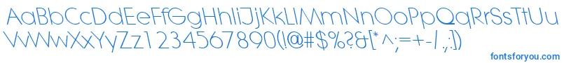 LitheleftylightRegular Font – Blue Fonts on White Background