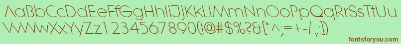 LitheleftylightRegular Font – Brown Fonts on Green Background