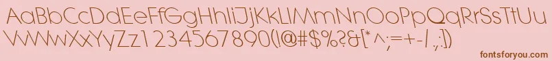 LitheleftylightRegular-fontti – ruskeat fontit vaaleanpunaisella taustalla