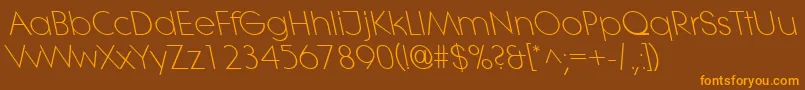 LitheleftylightRegular Font – Orange Fonts on Brown Background