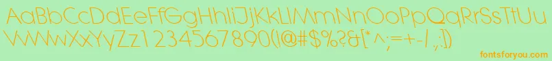 LitheleftylightRegular Font – Orange Fonts on Green Background