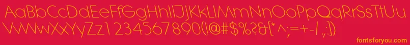 LitheleftylightRegular Font – Orange Fonts on Red Background