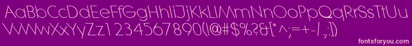 フォントLitheleftylightRegular – 紫の背景にピンクのフォント