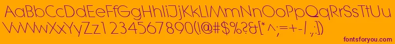 Шрифт LitheleftylightRegular – фиолетовые шрифты на оранжевом фоне