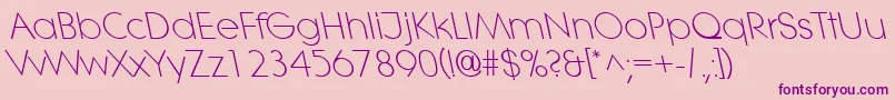 LitheleftylightRegular Font – Purple Fonts on Pink Background