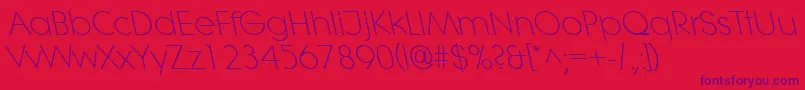 LitheleftylightRegular Font – Purple Fonts on Red Background