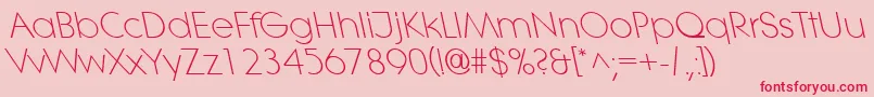 LitheleftylightRegular Font – Red Fonts on Pink Background