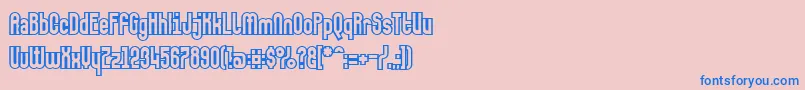 フォントMakushkakontura – ピンクの背景に青い文字