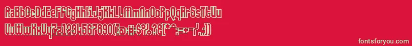 フォントMakushkakontura – 赤い背景に緑の文字