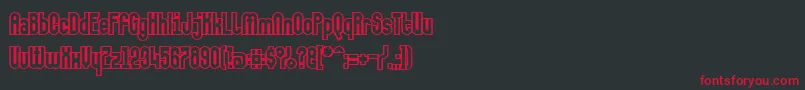 フォントMakushkakontura – 黒い背景に赤い文字