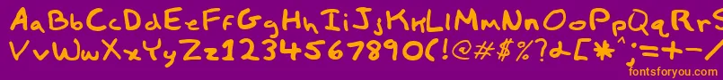 Child Font – Orange Fonts on Purple Background