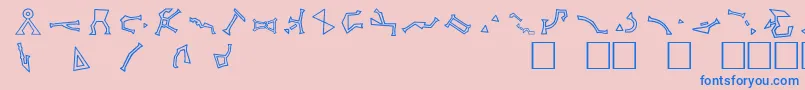 StargateSg1AddressGlyphs-fontti – siniset fontit vaaleanpunaisella taustalla