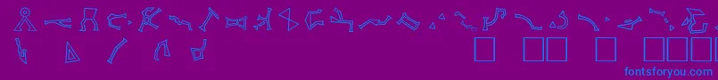 Fonte StargateSg1AddressGlyphs – fontes azuis em um fundo violeta