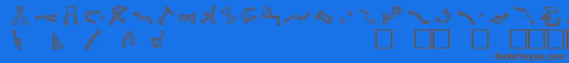 StargateSg1AddressGlyphs-Schriftart – Braune Schriften auf blauem Hintergrund