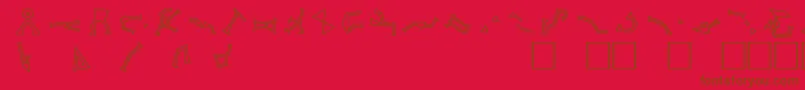 Czcionka StargateSg1AddressGlyphs – brązowe czcionki na czerwonym tle