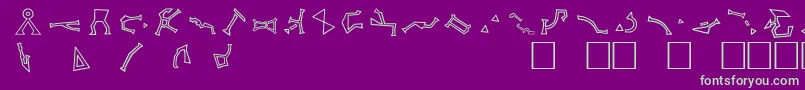 Fonte StargateSg1AddressGlyphs – fontes verdes em um fundo violeta