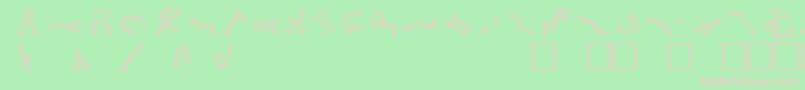 フォントStargateSg1AddressGlyphs – 緑の背景にピンクのフォント