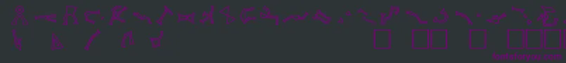 フォントStargateSg1AddressGlyphs – 黒い背景に紫のフォント