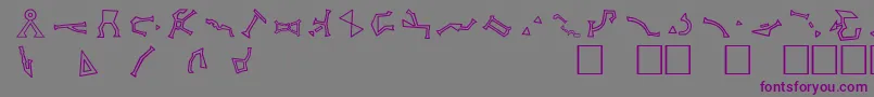 Czcionka StargateSg1AddressGlyphs – fioletowe czcionki na szarym tle