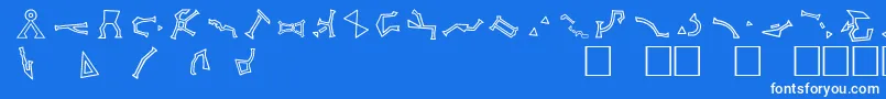 フォントStargateSg1AddressGlyphs – 青い背景に白い文字