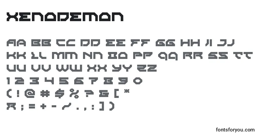 Schriftart Xenodemon – Alphabet, Zahlen, spezielle Symbole