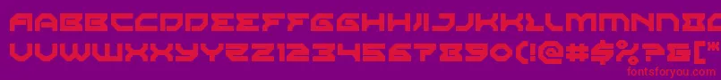 Xenodemon-Schriftart – Rote Schriften auf violettem Hintergrund