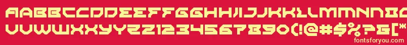 Xenodemon-Schriftart – Gelbe Schriften auf rotem Hintergrund