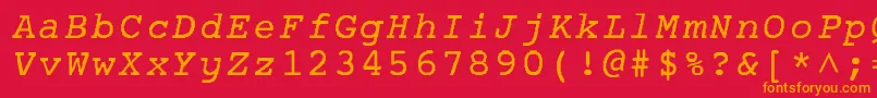 フォントBonNormal – 赤い背景にオレンジの文字