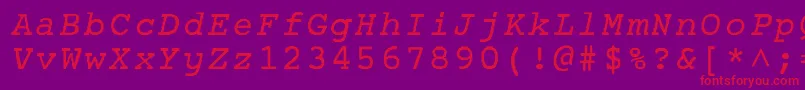 フォントBonNormal – 紫の背景に赤い文字