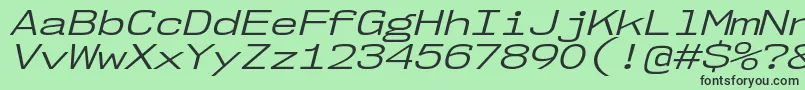フォントNk57MonospaceExBkIt – 緑の背景に黒い文字