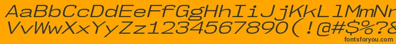 Nk57MonospaceExBkIt-Schriftart – Schwarze Schriften auf orangefarbenem Hintergrund