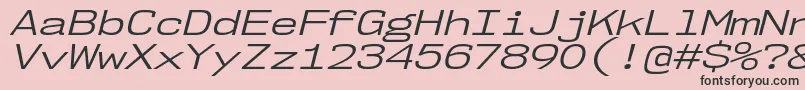 Czcionka Nk57MonospaceExBkIt – czarne czcionki na różowym tle