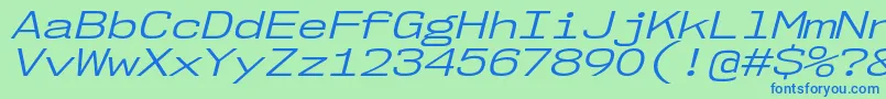 Nk57MonospaceExBkIt Font – Blue Fonts on Green Background