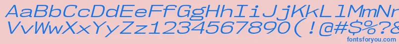 Czcionka Nk57MonospaceExBkIt – niebieskie czcionki na różowym tle
