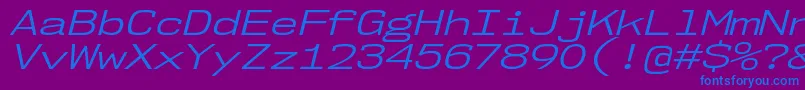 Шрифт Nk57MonospaceExBkIt – синие шрифты на фиолетовом фоне