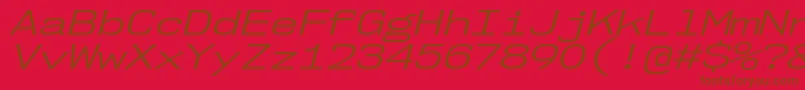 フォントNk57MonospaceExBkIt – 赤い背景に茶色の文字