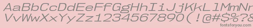 Czcionka Nk57MonospaceExBkIt – szare czcionki na różowym tle