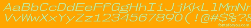 Nk57MonospaceExBkIt-fontti – vihreät fontit oranssilla taustalla