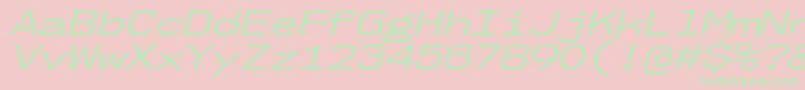 Nk57MonospaceExBkIt Font – Green Fonts on Pink Background