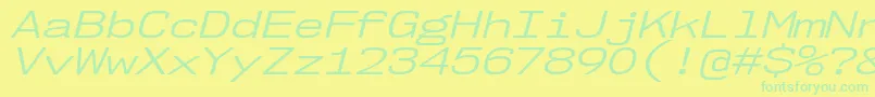 Nk57MonospaceExBkIt Font – Green Fonts on Yellow Background