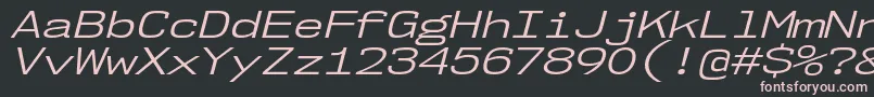 Nk57MonospaceExBkIt-fontti – vaaleanpunaiset fontit mustalla taustalla