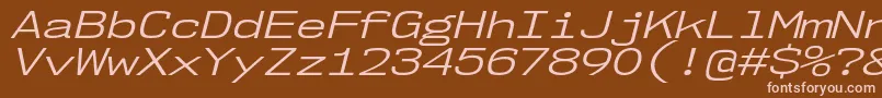 Шрифт Nk57MonospaceExBkIt – розовые шрифты на коричневом фоне