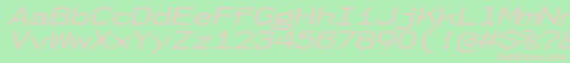 Nk57MonospaceExBkIt-fontti – vaaleanpunaiset fontit vihreällä taustalla