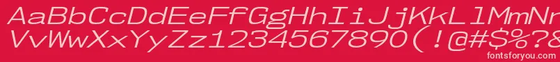Nk57MonospaceExBkIt-fontti – vaaleanpunaiset fontit punaisella taustalla